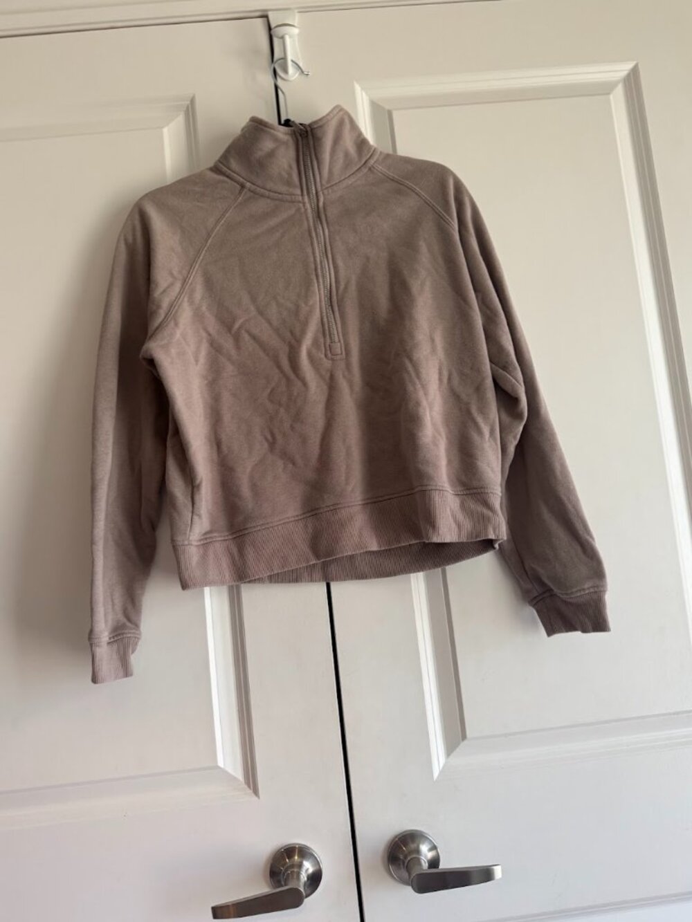 taupe quarter zip sweatshirt - winners